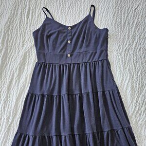Yathon Navy Tiered Sleeveless Dress